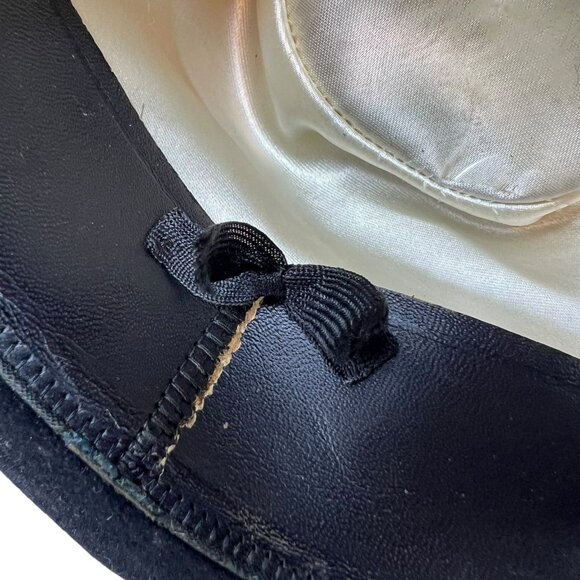 Dobbs Men's 6 7/8 Black Velvet Fedora Bowler Hat Cap 1950's Rope Retro Vintage - Picture 12 of 12